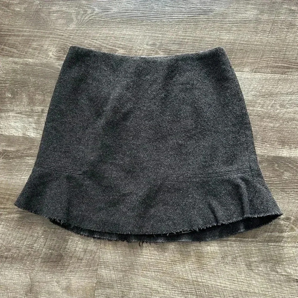 Madewell Size 2 Atelier Skirt Gray Wool Blend High Waist Pleated A Line Flare - Picture 1 of 8